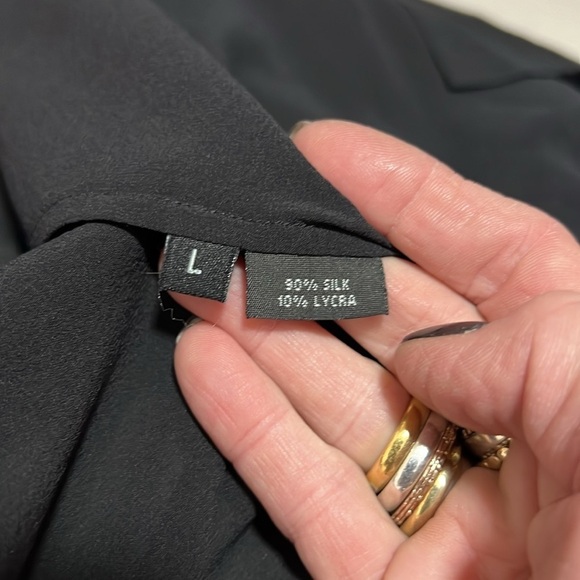 Calliope Black Sheer Silk Cut Out Jacket Size Large - Picture 9 of 10